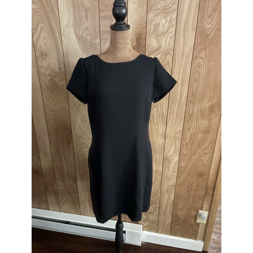 Liz Claiborne Women's Black Dress with Rhinestone Accents Neckline Size 10